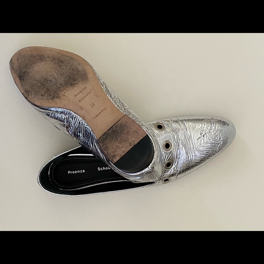 Proenza Shouler silver grommet loafers size 38! - Picture 4 of 5